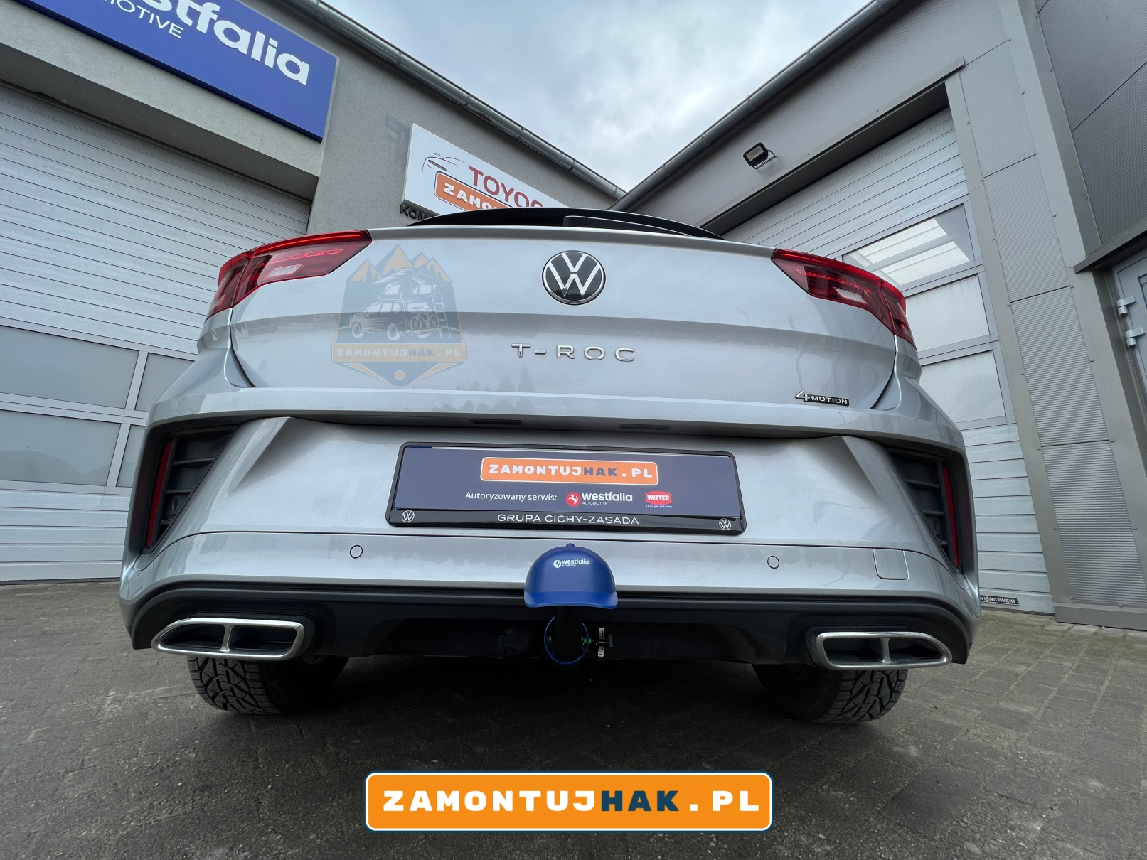 Montaż haka holowniczego w Volkswagen T-ROC 4-Motion Westfalia A40V