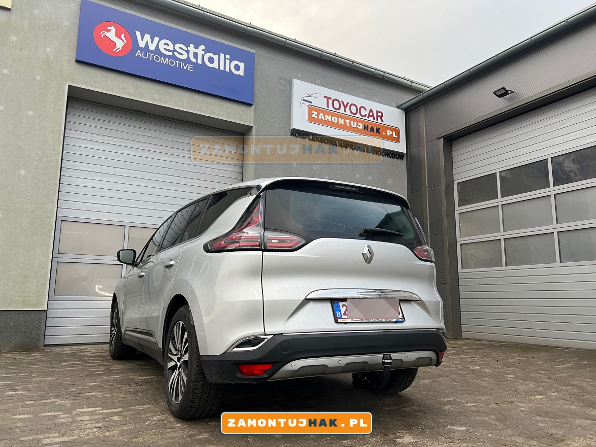 Montaż haka holowniczego Westfalia A40V w Renault Espace 2017
