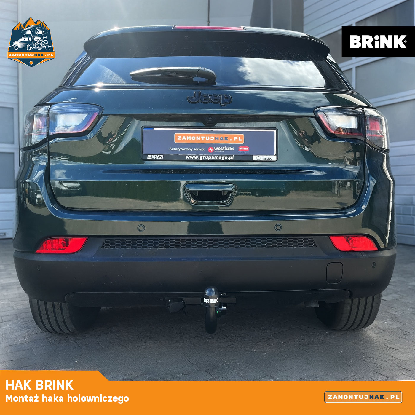 Montaż haka BRINK w Jeepie